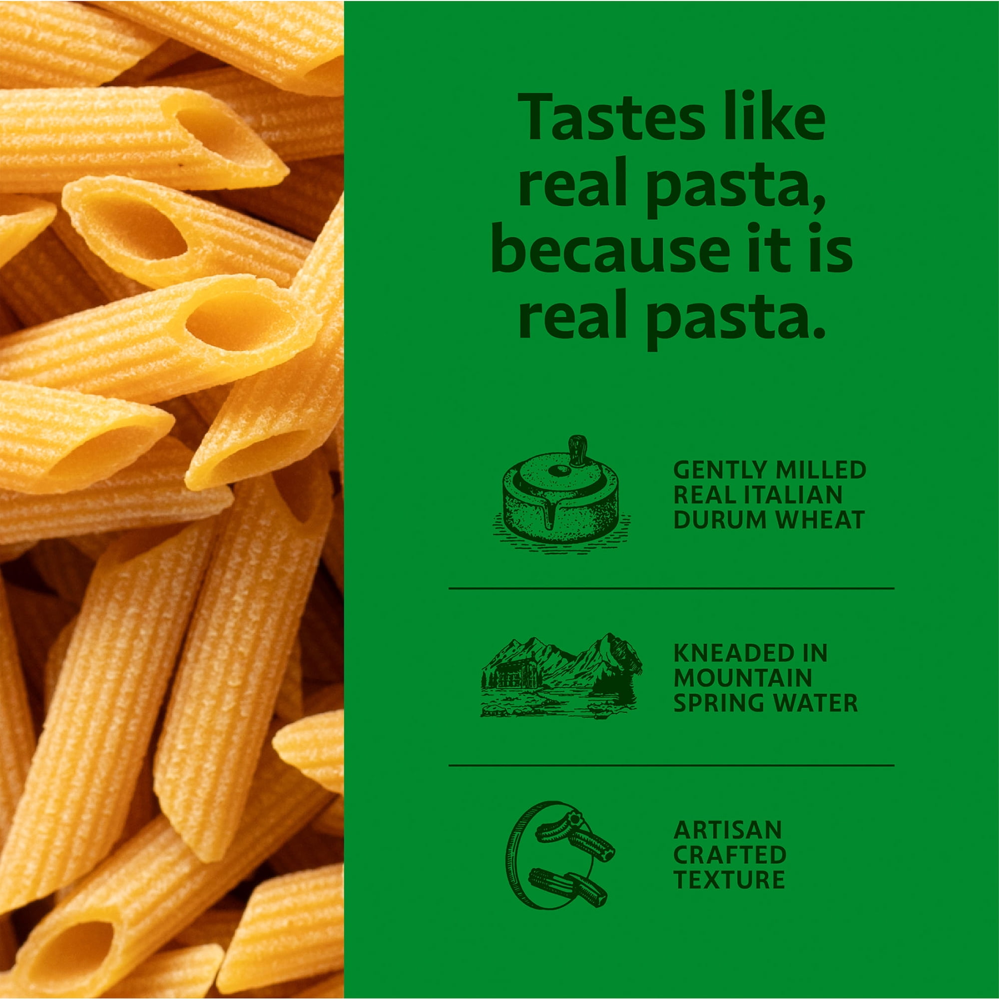 (2 pack) Brami Penne High Protein Pasta, 21g Protein, High Fiber, Shelf-Stable Noodles, 12 oz Box