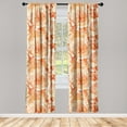 thumbnail image 3 of Ambesonne Orange Floral Curtains, Peony Summer Garden, Pair of 28"x84", Cream Apricot White, 3 of 5
