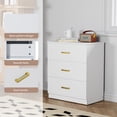 thumbnail image 3 of SESSLIFE Nightstand with 3 Drawers, Modern End Side Table, Nightstand Storage Cabinet for Bedroom, Living Room, White, 3 of 8