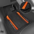 thumbnail image 5 of Heavy Duty Rubber Car Mats Metallic, Aluminum Film All Weather Floor Mats Waterproof Universal Trim to Fit SUVs Sedans Vans 4 Piece Anodized Deep Dish Two-Tone Sporty Black Orange Chrome, 5 of 5