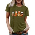 thumbnail image 2 of Fiudx Liquidación de Ahorros de Verano Camiseta Estampada a La Moda para Mujer, Blusa de Manga Corta, Tops Informales con Cuello Redondo, 2 of 5