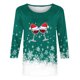 thumbnail image 4 of Camisetas de Navidad para Mujeres, 3/4 Manga Cuello Redondo Blusa con Estampado de Vacaciones, Top de Moda Casual, 4 of 5