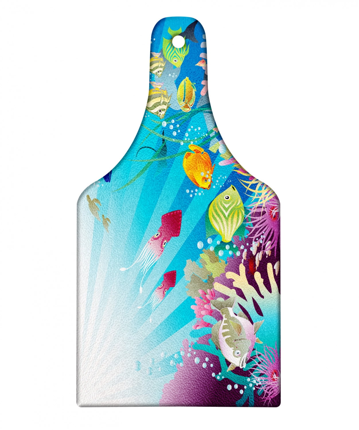 Underwater Cutting Board, Print of Colorful Marine Themed Lifestyle