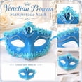 thumbnail image 4 of Blue Venetian Masquerade Mask for Women 7 X 4 Inch Rhinestone Sequin Decor Halloween Accessory for Masquerade Party Mardi Gras and Special Events 1 Pack, 4 of 4
