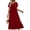 V-V Wine Red, variant on UVN Long Dresses for Women Summer Short Sleeve Casual Crewneck Maxi Dress with Pockets