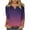 Wine 3/4 Sleeve Tshirts, variant on Htigea Womens Notch V Neck Tshirts Dressy 3/4 Sleeve Tunic Tops Trendy Gradient Color Pullover Tee Comfy Summer Fall Blouse Purple,L