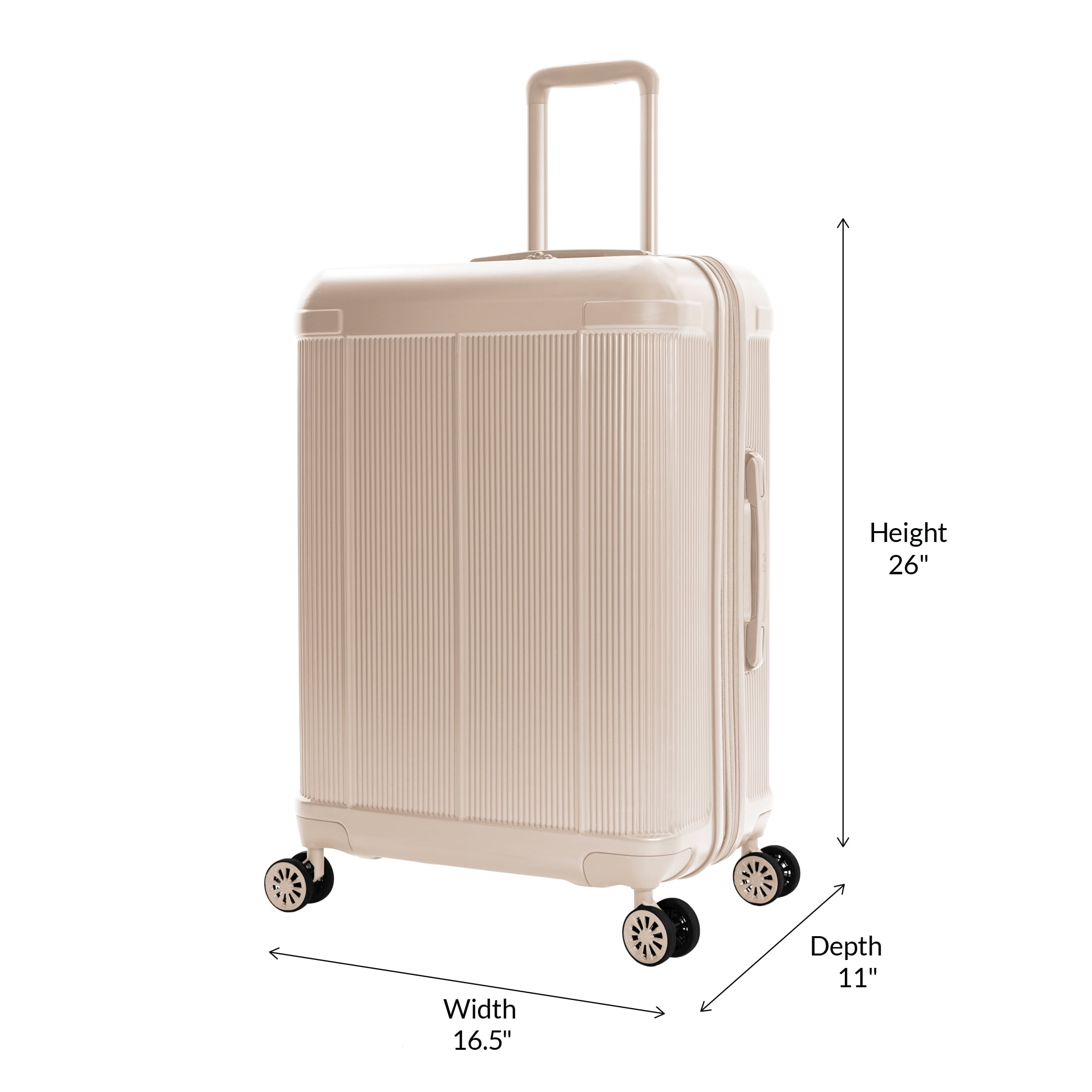 iFLY Rise 24" Expandable Hardside Medium Checked Spinner Luggage, Sand