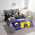 thumbnail image 3 of Manfei Cartoon Tractor 7pcs Bedding Comforter Set,Rustic Farmhouse Cabin Queen Bedding Sets,Purple Yellow Gray Patchwork Plaid Queen Sheet Sets For Boys,Super Cozy Room Decor Reversible, 3 of 8