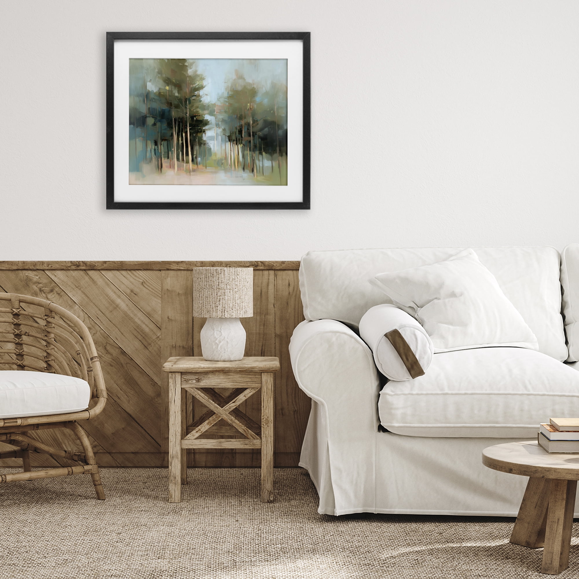 Stupell Industries The Grove Impressionist Forest Black Framed Print Under Glass, design by Kim Curinga
