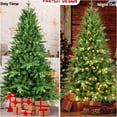 thumbnail image 2 of JERFIT 7ft Pre-Lit Artificial Christmas Tree with 450 Warm White LED Lights, Full Realistic PE PVC Hinged Xmas Tree with Metal Stand for Home Holiday Decor, 2 of 5