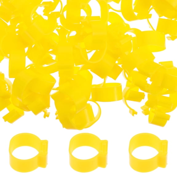ZULAR 2026 New Chicken Leg Bands 100Pcs Chicken Leg Rings Adjustable Poultry Band for Chickens 16Mm Yellow (0.63"X0.63"X0.39")