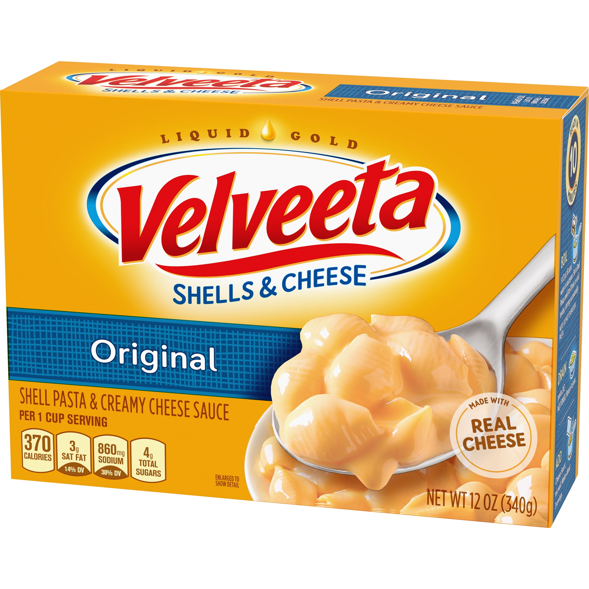 Velveeta Shells Cheese Original Shell Pasta Cheese Sauce Meal 12 Oz Box Walmart Com Walmart Com