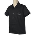 thumbnail image 2 of Black Men Shirt Solid Color Casual Workshirt, 2 of 5