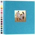 thumbnail image 1 of Potricher Álbum De Fotos De Tapa Dura De Lino 4X6 600 Fotos De Gran Capacidad Para Bodas Familiares Aniversario Vacaciones De Bebé (Azul 600 Bolsillos), 1 of 5
