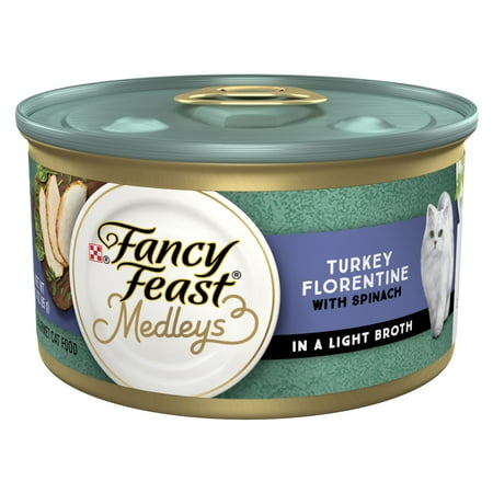 UPC: 0050000570362 | Purina Fancy Feast Medleys Wet Cat Food Turkey Spinach 3 oz Tubs (24 Pack)