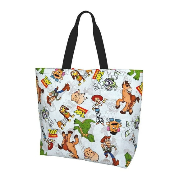 Large Capacity Shoulder Bag, Toy Story Tote Bags Shopping Handbag Portable Grocery Travel