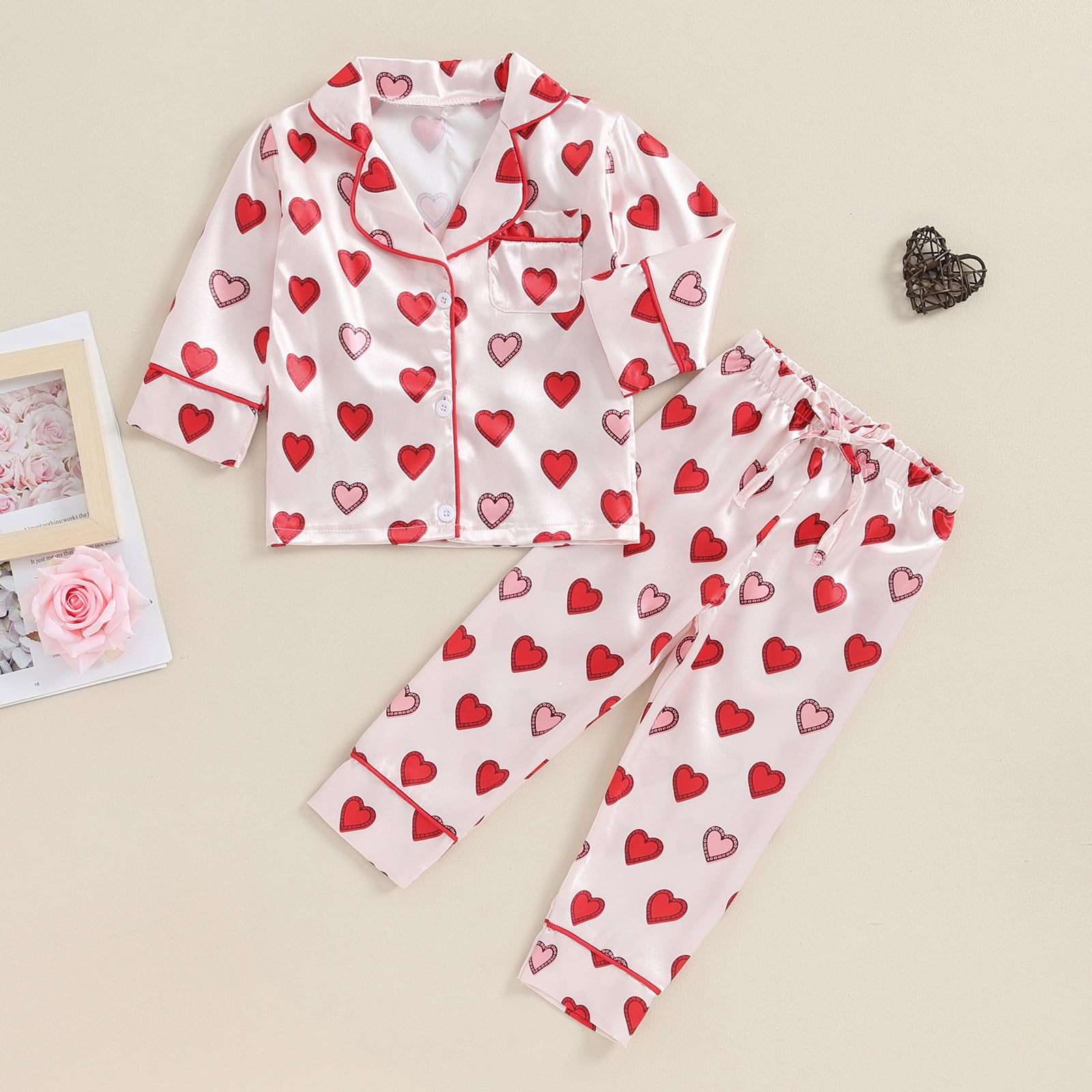 Heart pjs kids best sale
