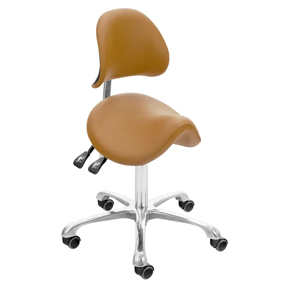 SKINACT Brava Esthetician Saddle Stool (Camel Orange)