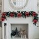 thumbnail image 5 of Decoración navideña con acentos festivos | Adorno de mesa navideño de 5 x 5 x 2 cm, tela verde, rojo y marrón | Decoración de temporada reutilizable para fiestas, reuniones, hogar, oficina y, 5 of 6