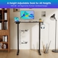 thumbnail image 2 of YRLLENSDAN Height Adjustable Standing Desk 40x24 Inch, Electric Stand up Desk Raising Desk Ergonomic Desk Large Standing Desk with Headphone Holder & 2 Memory Function Work Desk for Home Office, Black, 2 of 7
