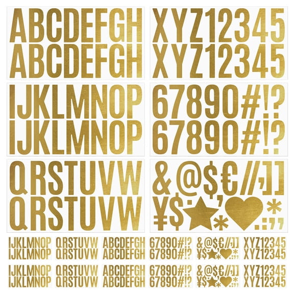 Raindrops  4 Sets Scrapbook Letters Stickers Number Fabric Vinyl Name Golden