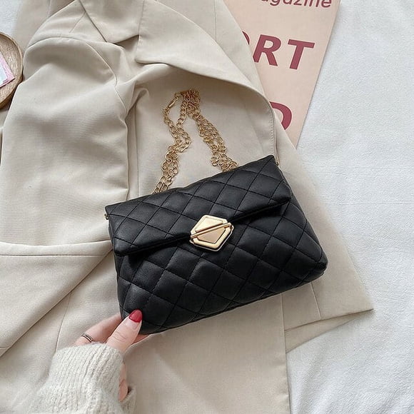 LHSHID Fashion Shoulder Crossbody Bag For Women Pu Leather Diamond Pattern Bag Female Designer Casual Solid Color Messenger Bag Purse