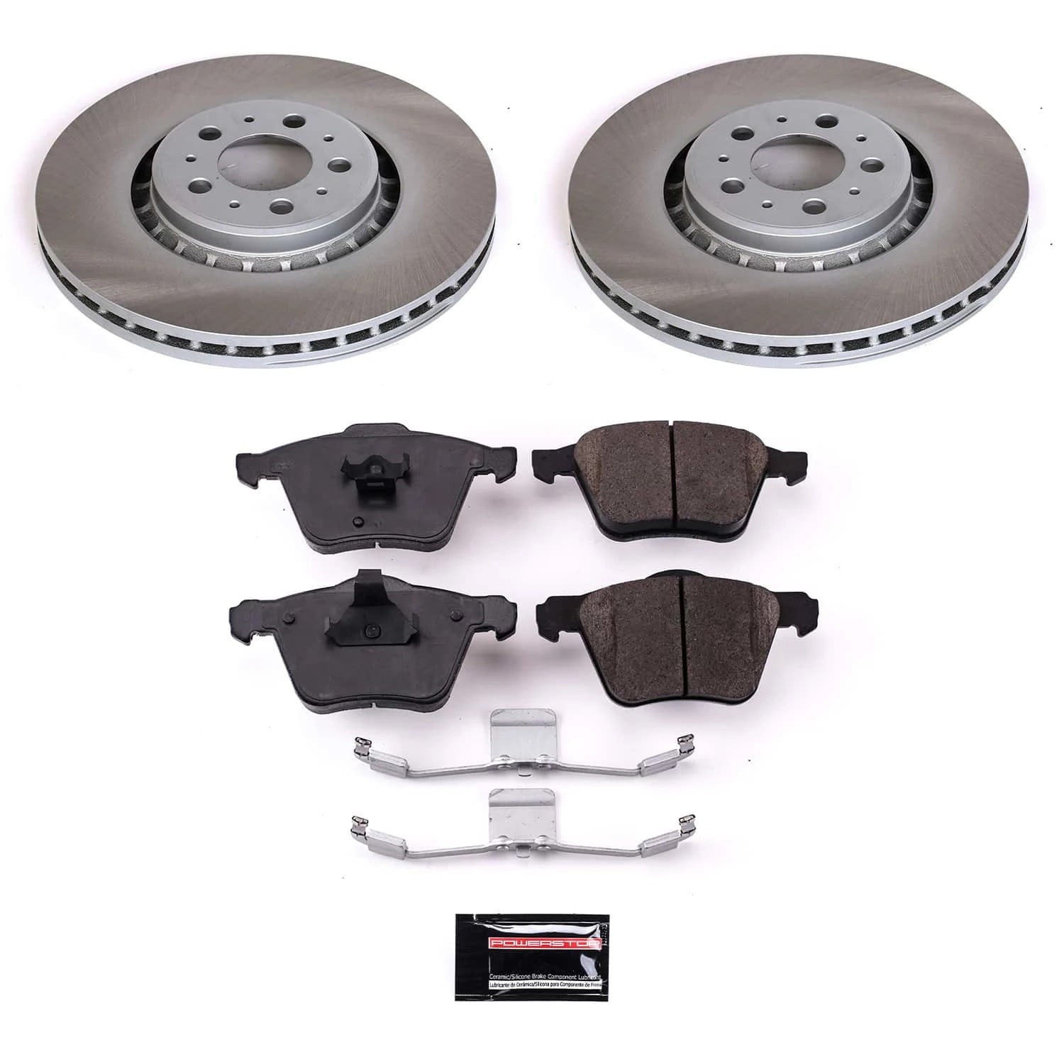 PowerStop Front Semi-Coated Rotor and Low-Dust Ceramic Brake Pad Kit SC4552