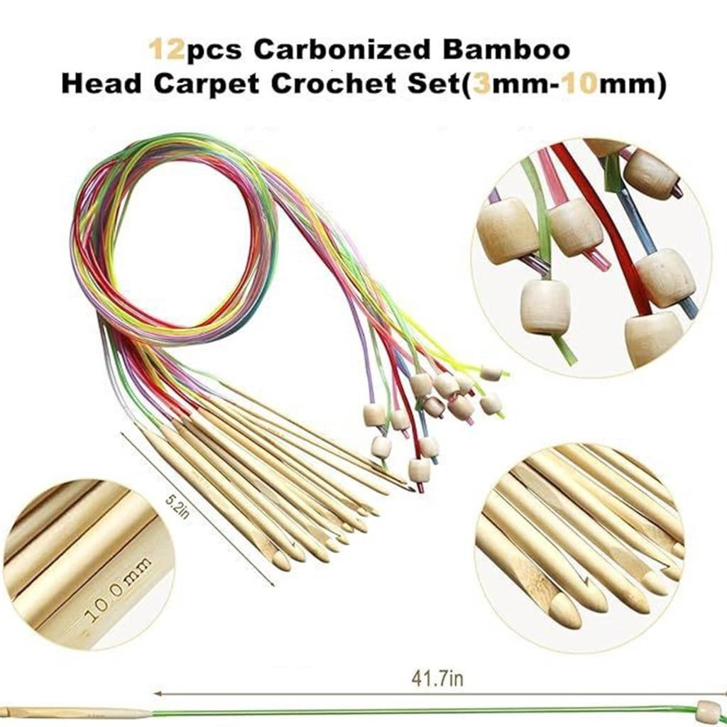 Youthyao 12W00dTunisian Crochet Hook with Cable 11 Long Aluminum Afghan Hook Needle Set
