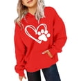 thumbnail image 2 of RUTAYY Girls Hoodies Long Sleeve Graphic Cute Claw Love Heart Print Tops Leisure Versatile Hooded Sweatshirt, 2 of 3