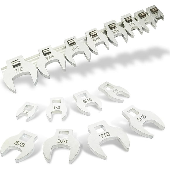 shiyou-8-Piece Crowfoot Wrench Set (SAE/Inch) Crows Foot, Ideal for Tight Automotive Repair Spaces S0047