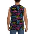 thumbnail image 4 of Uemuo Graffiti Art Pattern Men's Sleeveless T-Shirt,Muscle Athletic Tank Top, Moisture-wicking Quick-dry Breathable Classic Tee Top for Gym Run Outdoor Sports-Small, 4 of 8