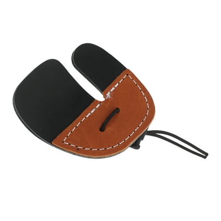 Ring Brown Leather Double Layer Bow and Arrow Finger Guard 1pcs Archery Tools