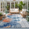 thumbnail image 2 of Area Rugs 5'x7', Blue Red Seahorse Coastal Carpet Runner Indoor Outdoor Rugs Home Decor Aesthetic, Summer Beach Coral Nautical Wood Non Slip Mats Washable Accent Rug for Living Room Bedroom, 2 of 8