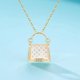 thumbnail image 1 of S925 sterling silver gold-plated light luxury bag necklace, 1 of 5