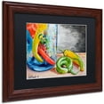 thumbnail image 2 of Trademark Fine Art "Chili Peppers" Canvas Art by Jennifer Redstreake Black Matte, Wood Frame, 2 of 4