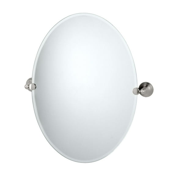 Gatco Gc4369 19-1/2" W X 26-1/2" H Oval Frameless Bathroom Wall Mirror - Nickel
