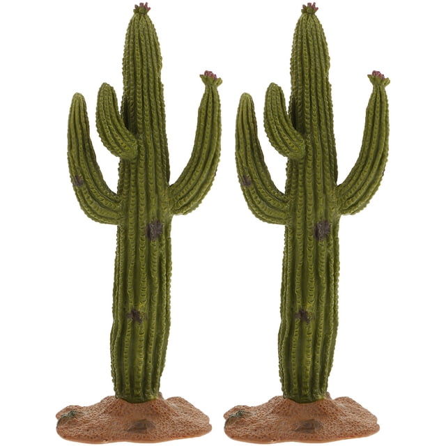 GOOHOCHY 2 piezas imitación de cactus figurine cactus decoración de la sala de estar adorno cactus