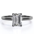 thumbnail image 1 of JeenMata Anillo Minimalista con Corte Esmeralda de 1 Quilate y Engaste en Garra para Mano Derecha, Chapado en Oro Negro de 18 K sobre Plata, 1 of 6