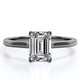 thumbnail image 1 of JeenMata Anillo Minimalista con Corte Esmeralda de 1 Quilate y Engaste en Garra para Mano Derecha, Chapado en Oro Negro de 18 K sobre Plata, 1 of 6