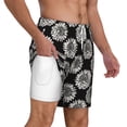 thumbnail image 3 of Goofa White Sunflowers Printed Men's Swim Trunks Board Shorts Quick Dry Mens Swimming Trunks with Compression Liner,Breathable Fit Hawaii Beach Shorts-3X-Large, 3 of 9