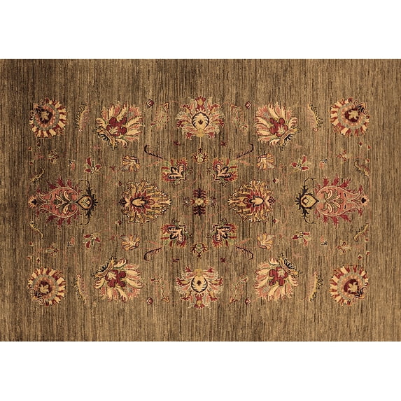 Ahgly Company Indoor Rectangle Oriental Brown Industrial Area Rugs, 7' x 9'