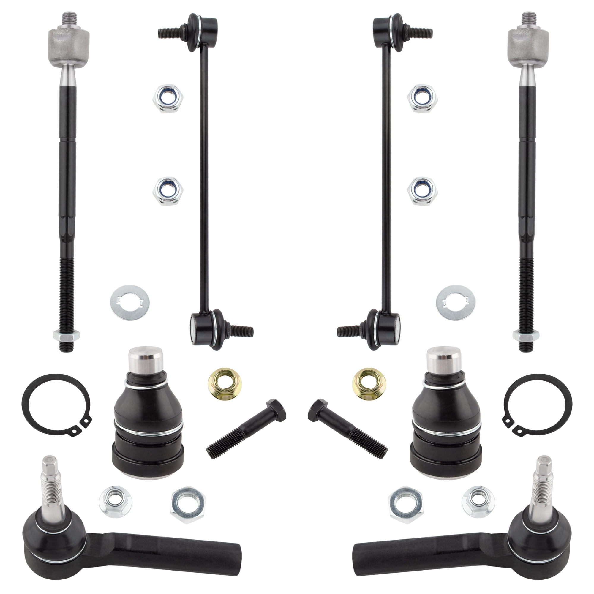 BOXI 8pcs Front Lower Ball Joints Sway Bars Tie Rods Kit for Dodge Caliber  2009 2010 2011 2012 for Jeep Compass 2007-2017 for Jeep Patriot  2007-2017 K750385 K500063 ES800408 EV80645