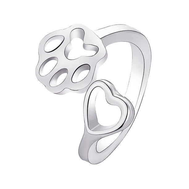 Anillos para mujer, regalos para mujer, moda para damas, anillo de cola con abertura y pata de perro hueca