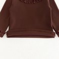 thumbnail image 4 of Girls Ruffle Neck Long Sleeve Shirts, Kids Soft Slim‑Fit Pullover Top, Solid Color Ruffle Cuffs Casual Blouse, 4 of 9