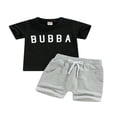 thumbnail image 1 of Newborn Baby Boy Summer Short Set Short Sleeve Bubba T-Shirt Elastic Waist Shorts 2Pcs Outfits Suit White Blue 6-12 Months, 1 of 8