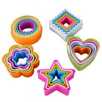 Hariumiu Kitchen 5pcs Colorful Fondant Cake Cookie Sugarcraft Cutters Shapes Decorating Molds Moluds Tool Set Kitchen Supplies in Different Sizes