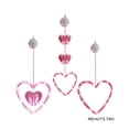 thumbnail image 1 of Luces cortina LED en forma de corazón - Decoración romántica para colgar con ventosa rosa • 3 piezas a pilas • Interior exterior impermeable • Ambiente de invitación de matrimonio para la fiesta de, 1 of 5