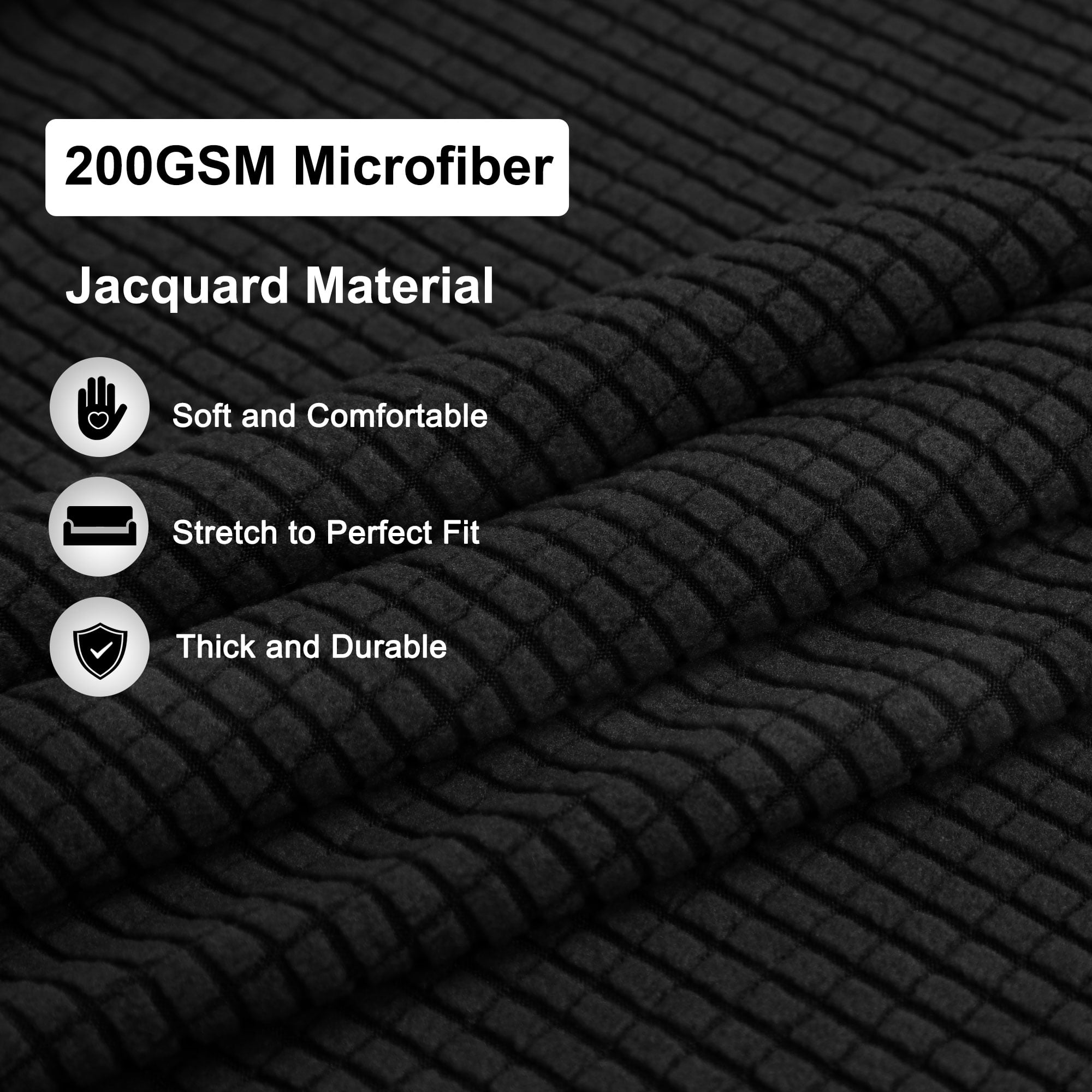 Unique Bargains Stretch Slipcover Washable Furniture Covers for Dogs Black Medium