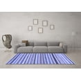thumbnail image 3 of Ahgly Company Machine Washable Indoor Square Abstract Blue Modern Area Rugs, 7' Square, 3 of 4