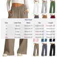 thumbnail image 4 of Horkkom Linen Pants Women Summer Elastic Waist Wide Leg Pants Casual Vacation Loose Pants with Pockets XL, 4 of 10